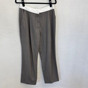 Eaves Gray Dress Pants with White Waistband